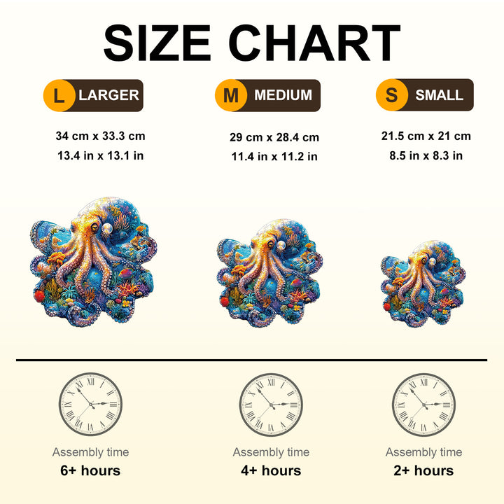 Underwater world-octopus Wooden Jigsaw Puzzle