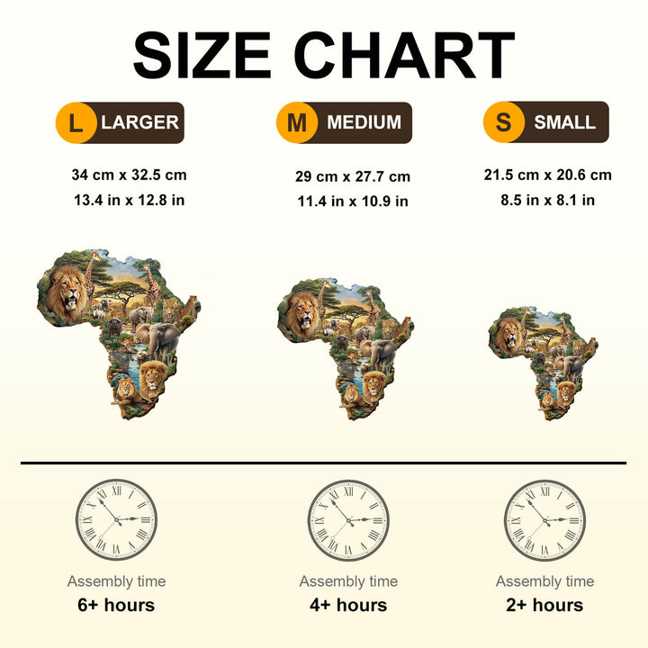 Puzzle en bois d'animaux africains