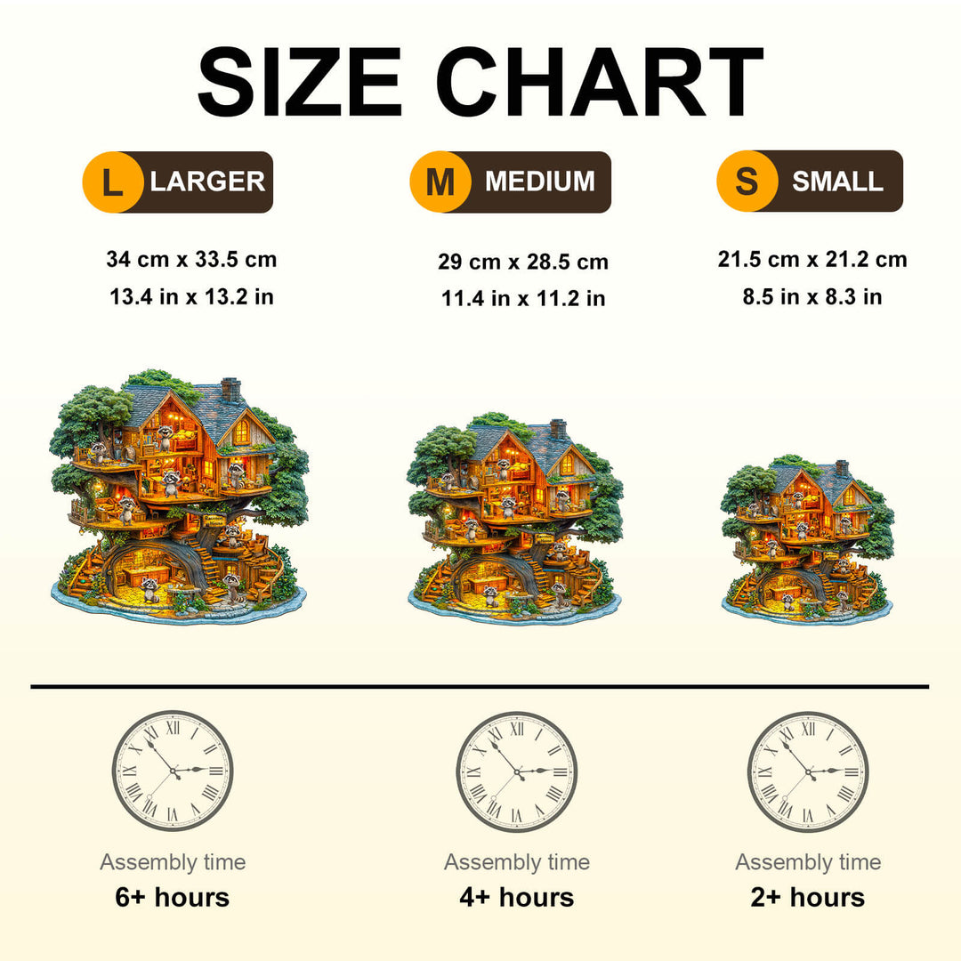 Waschbär Haus Holz-Puzzle