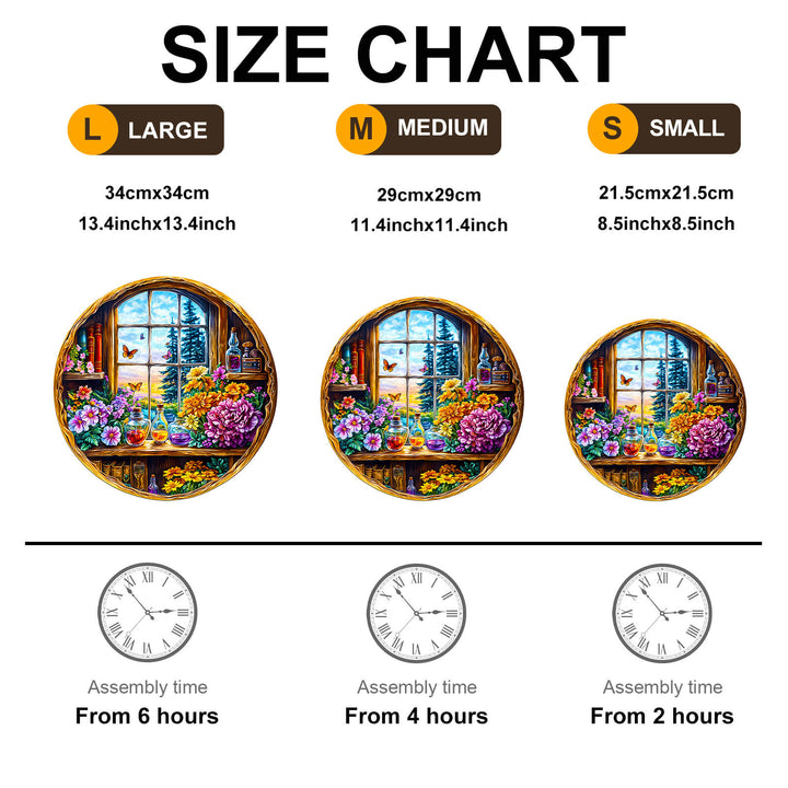 Dreamy window  Wooden Jigsaw Puzzle