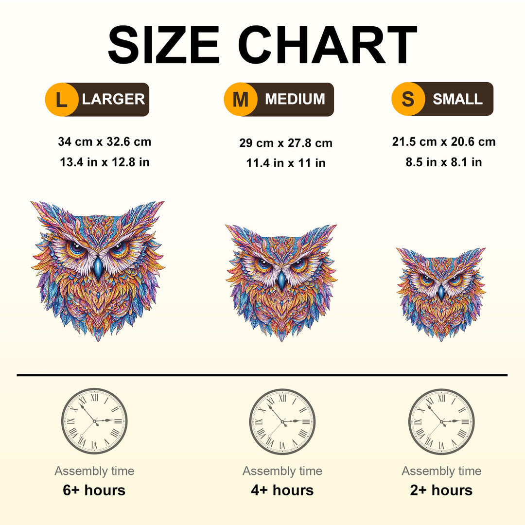 Color owl Wooden Jigsaw Puzzle