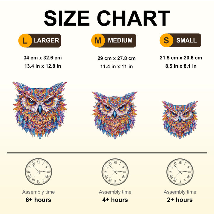 Color owl Wooden Jigsaw Puzzle