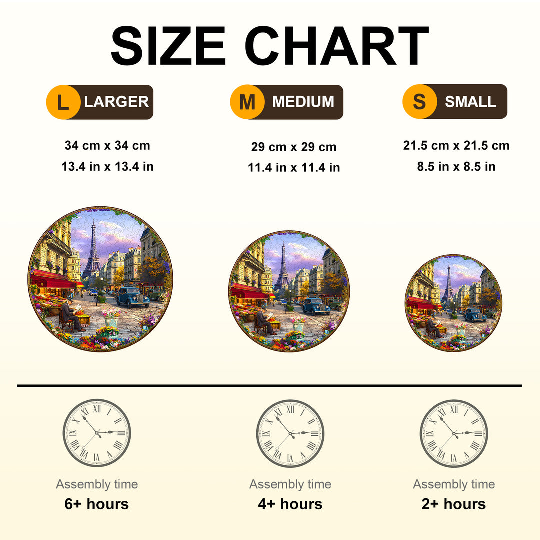 Street scenes of Paris Wooden Jigsaw Puzzle