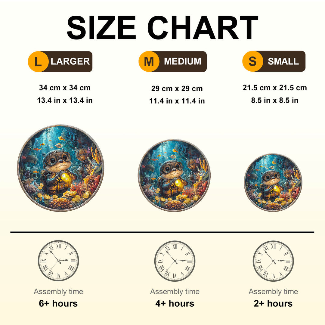 Sea Otters Treasure Hunt Wooden Jigsaw Puzzle