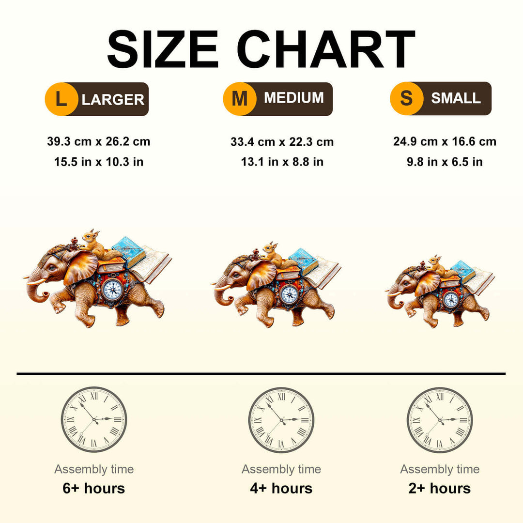 adventurous elephant-1 Wooden Jigsaw Puzzle