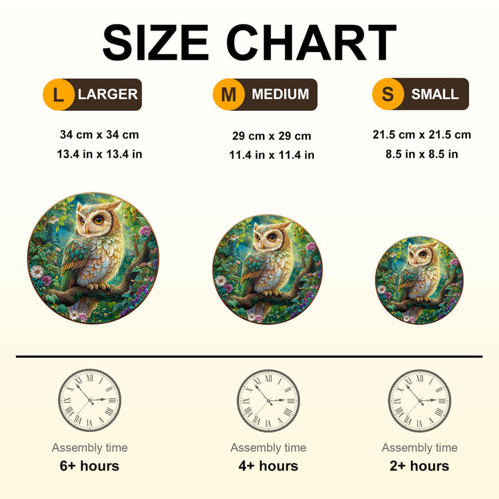 Mondschein-Eule Holzpuzzle