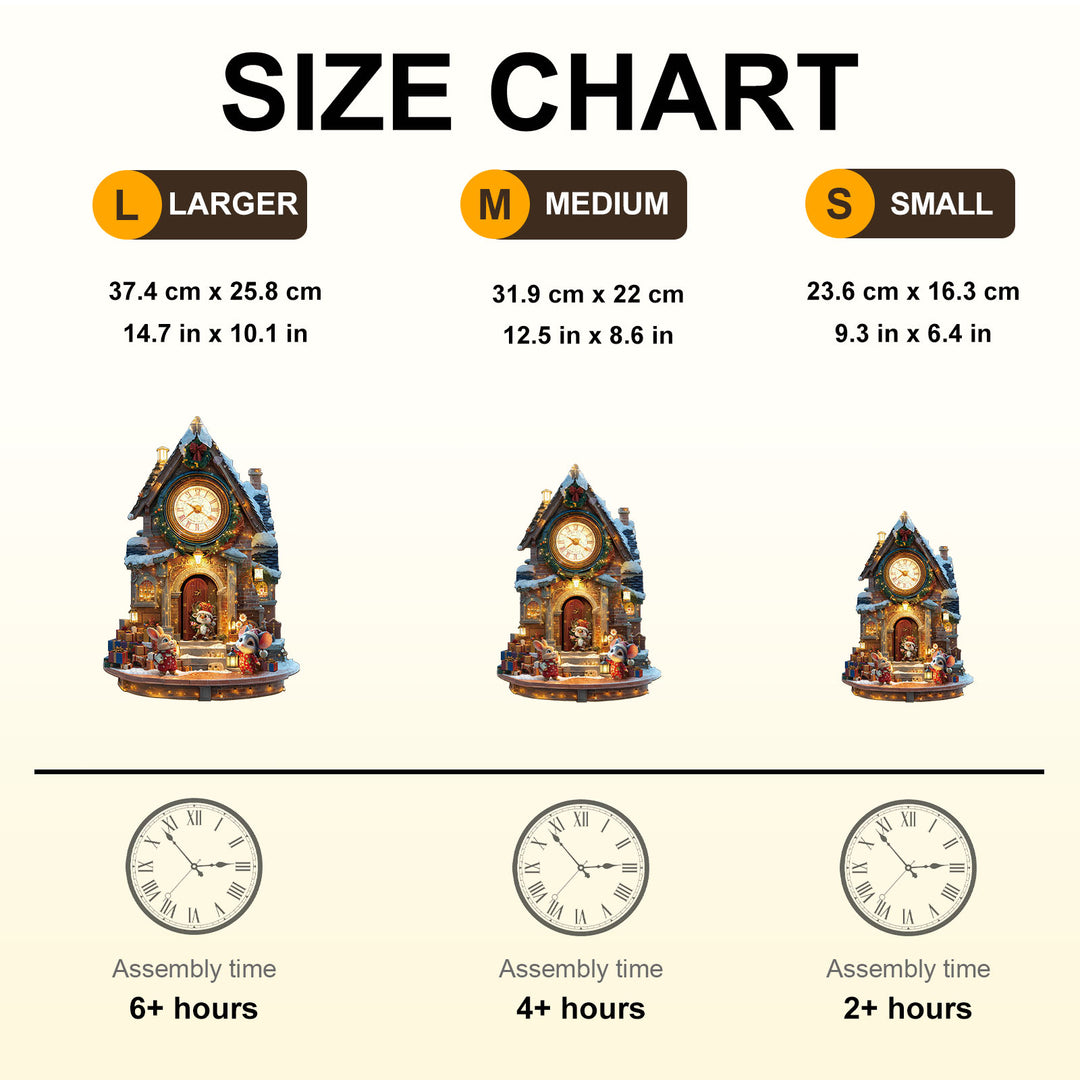 Christmas Clock Tower-1 Wooden Jigsaw Puzzle