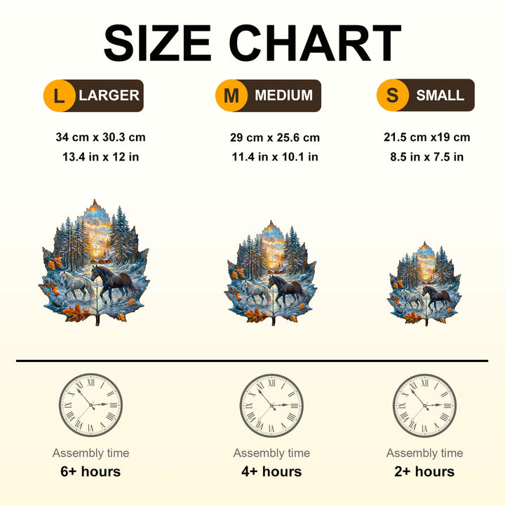 Winter of the stallion Wooden Jigsaw Puzzle