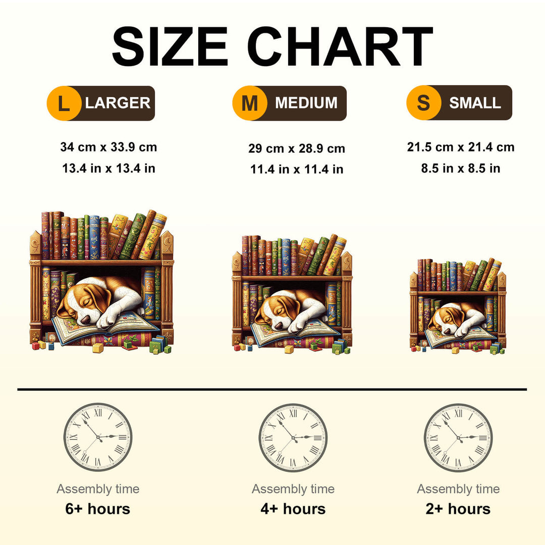Sleep Library-Dog Wooden Jigsaw Puzzle