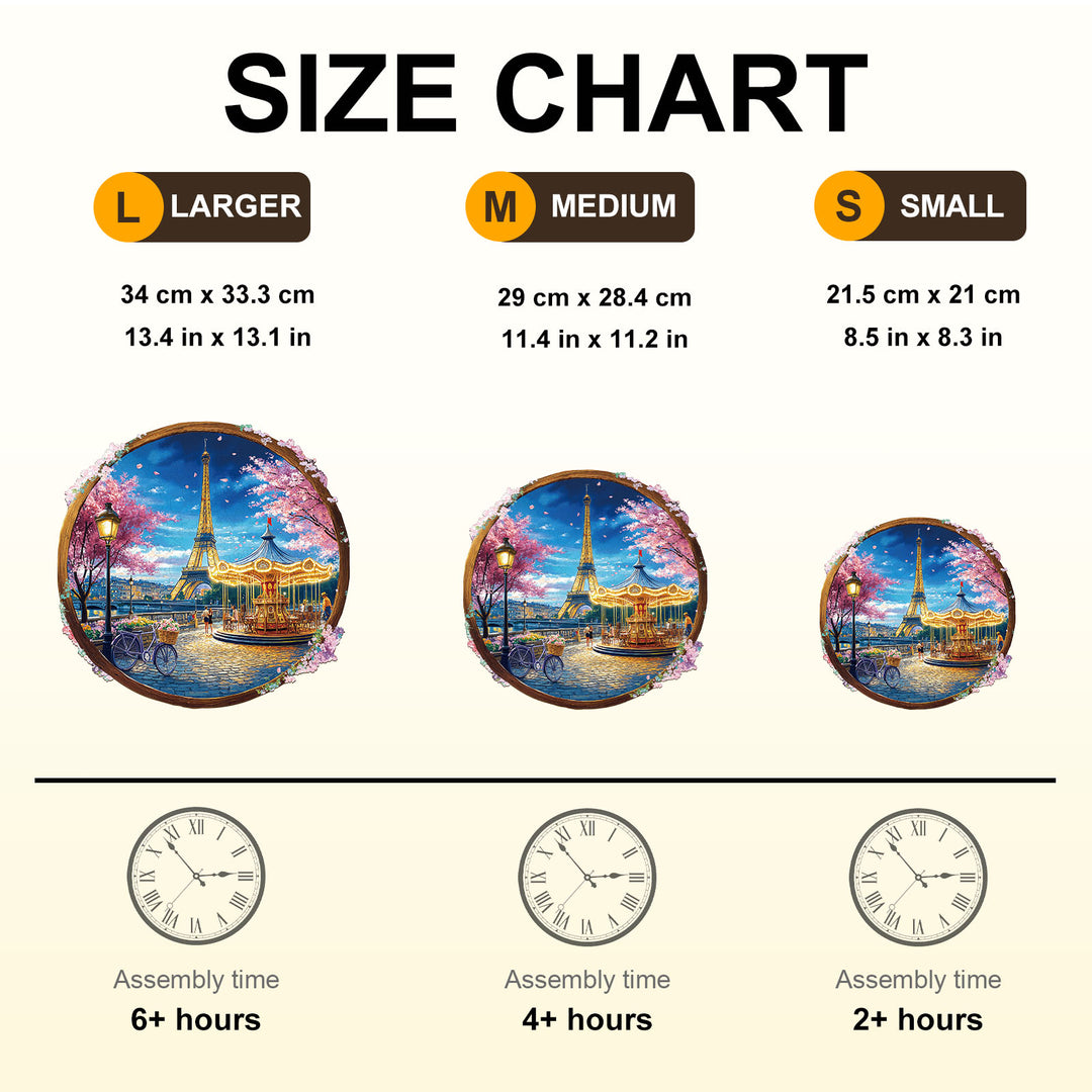 Paris by Night Wooden Jigsaw Puzzle