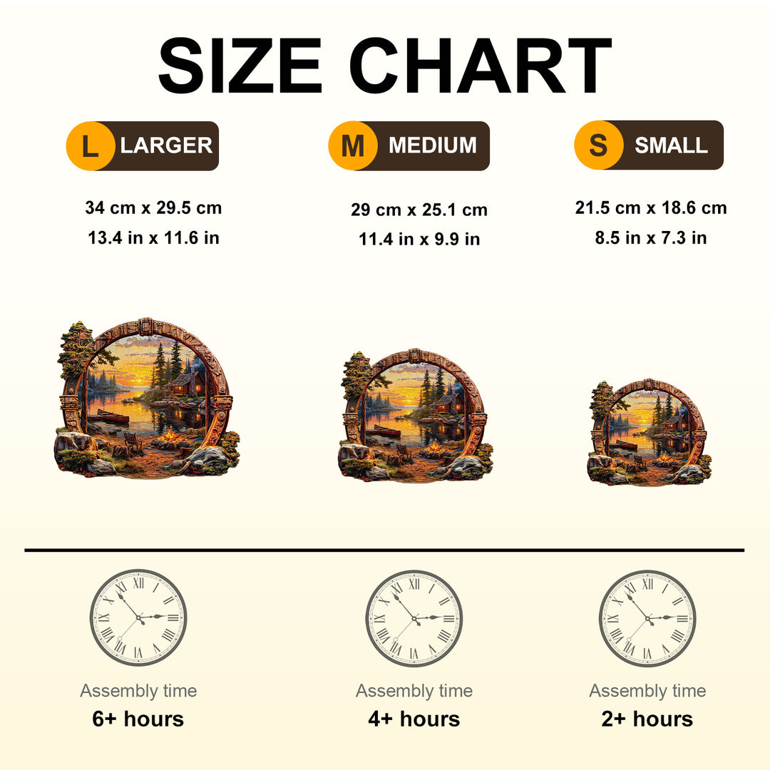 Lakeside sunset Wooden Jigsaw Puzzle