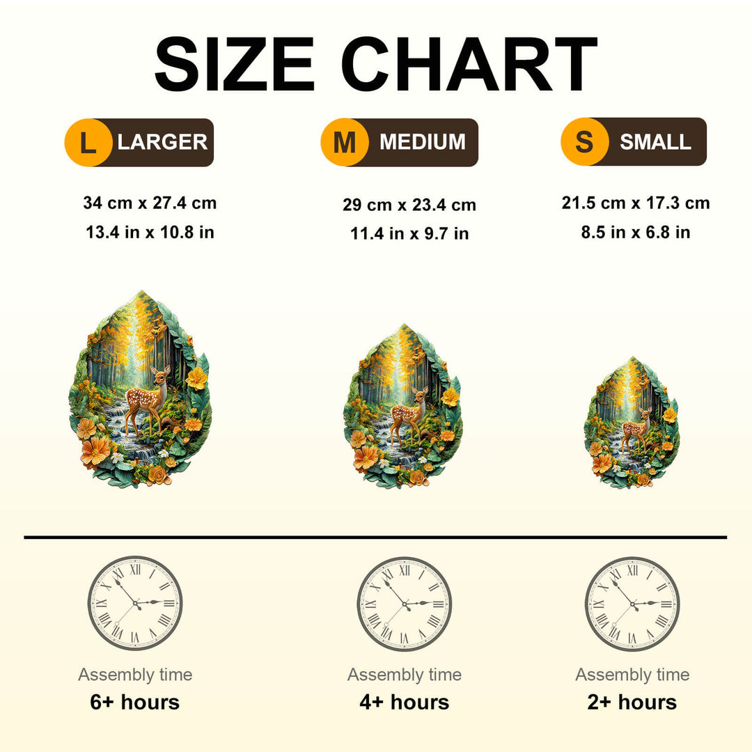 Leaf Forest deer Wooden Jigsaw Puzzle