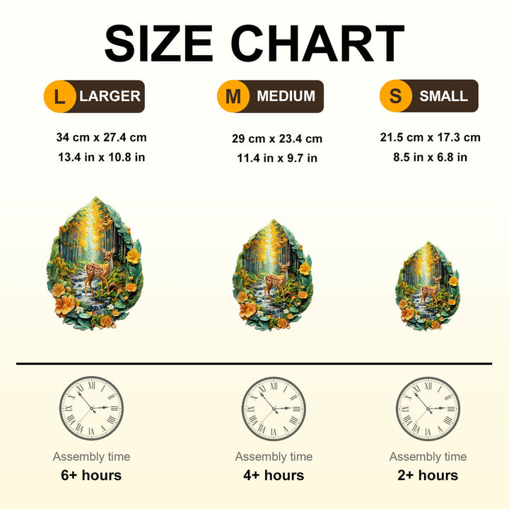 Leaf Forest deer Wooden Jigsaw Puzzle