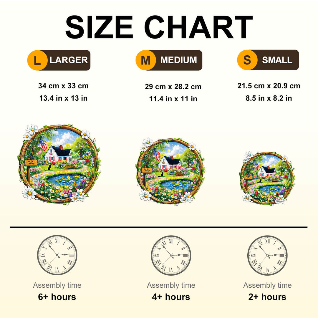 In the Village Wooden Jigsaw Puzzle