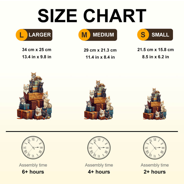 Gifts and cats Wooden Jigsaw Puzzle