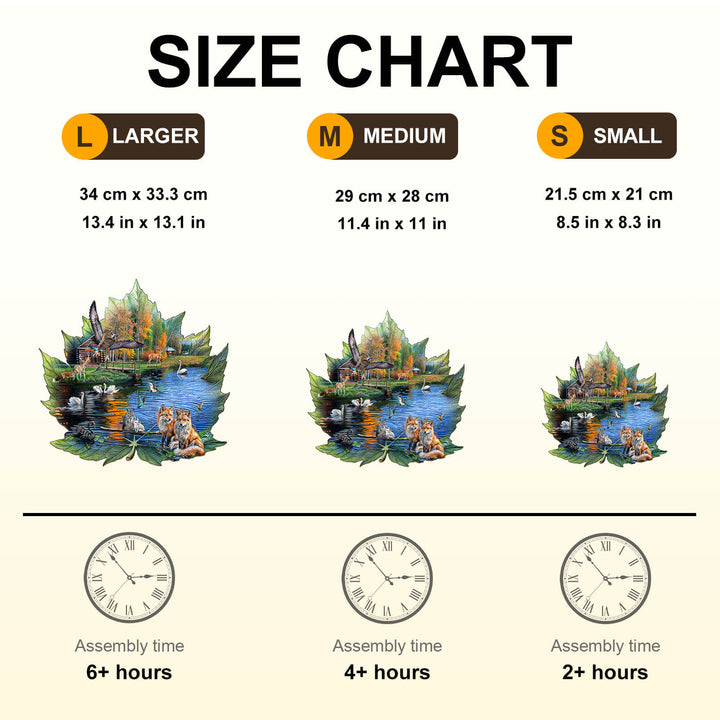 Puzzle en bois du lac de nuit