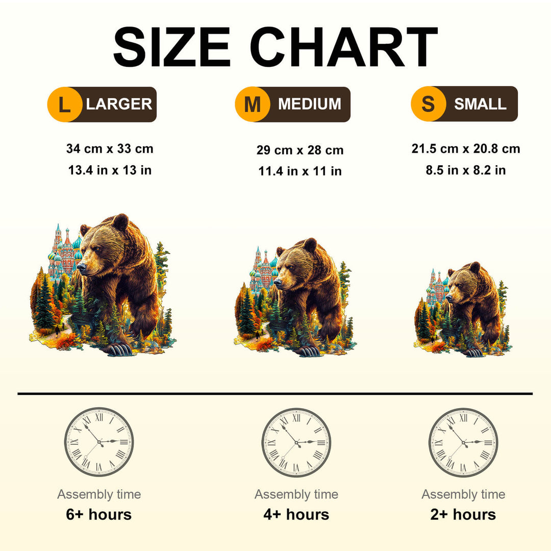 Bär und Basilika Holzpuzzle