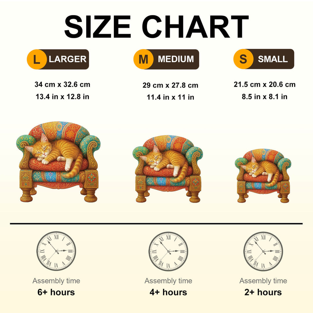 Kitten sofa Wooden Jigsaw Puzzle