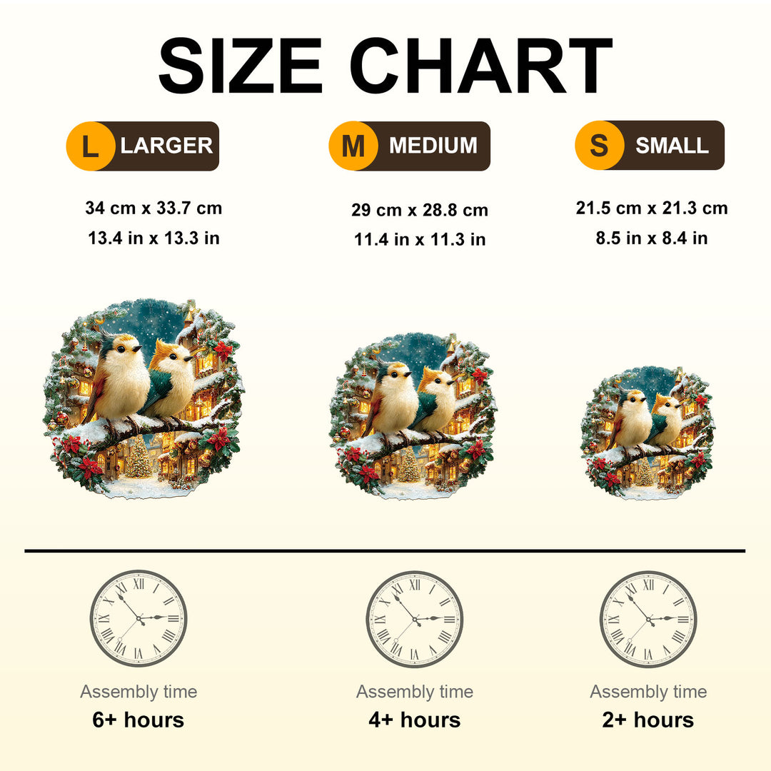 Christmas Bird Comnination Wooden Jigsaw Puzzle