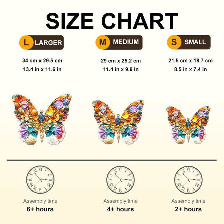 shell butterfly Wooden Jigsaw Puzzle