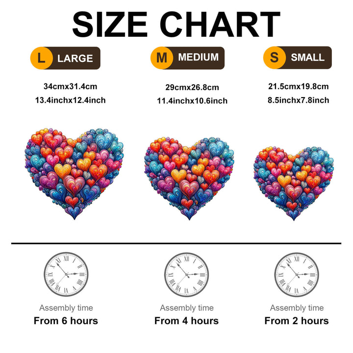 Colorful heart Wooden Jigsaw Puzzle
