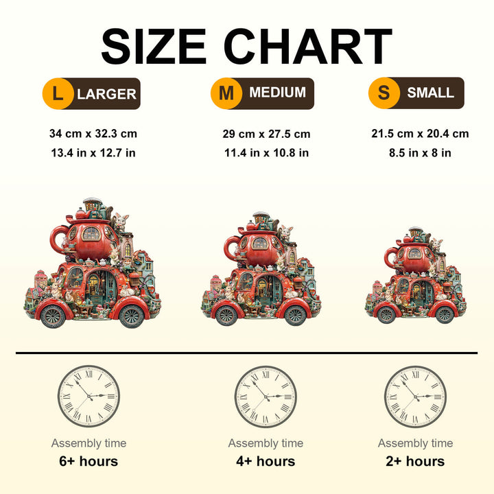 Puzzle en bois en forme de lapin flottant dans une tasse à thé