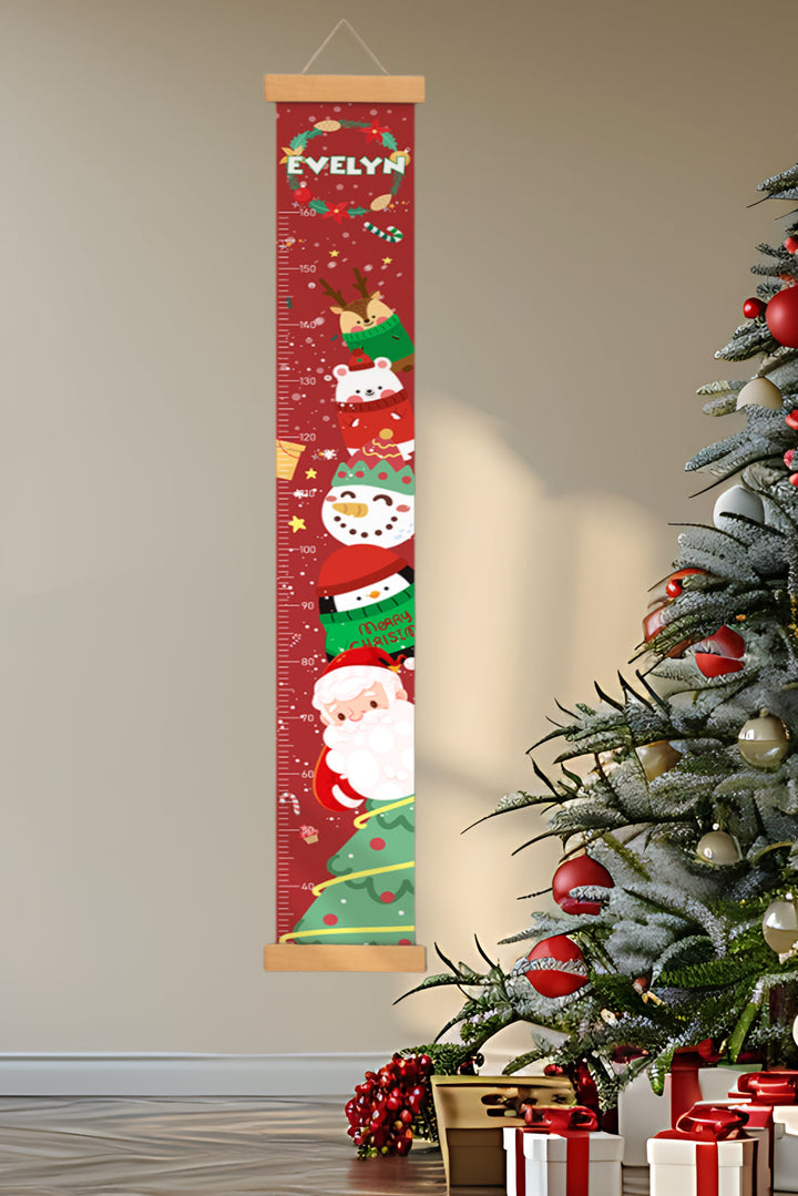 Règle de hauteur personnalisée en toile suspendue de Noël