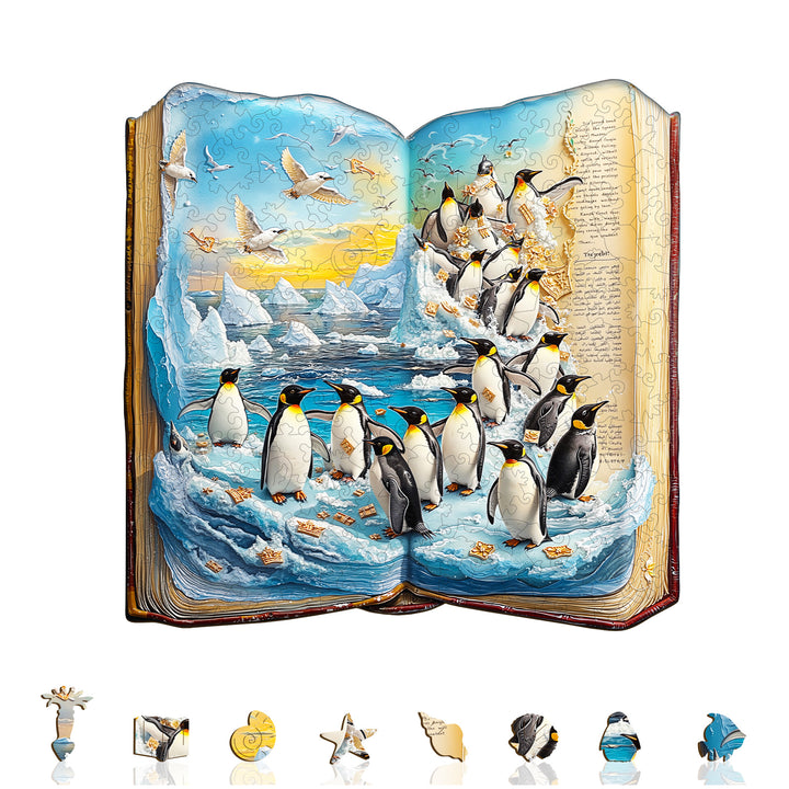 Pinguin-Geschichte Holzpuzzle