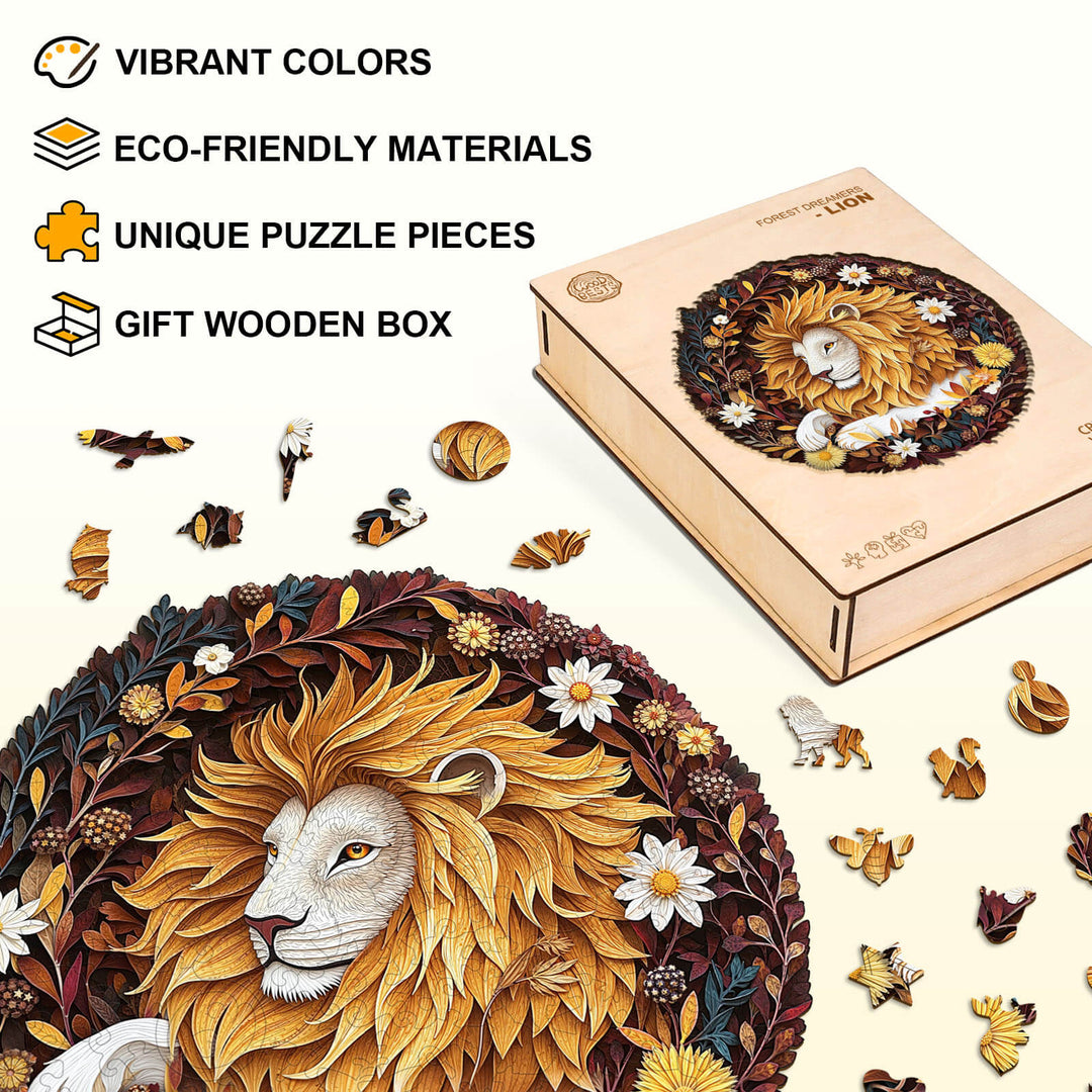 Forest Dreamers- Lion Wooden Jigsaw Puzzle