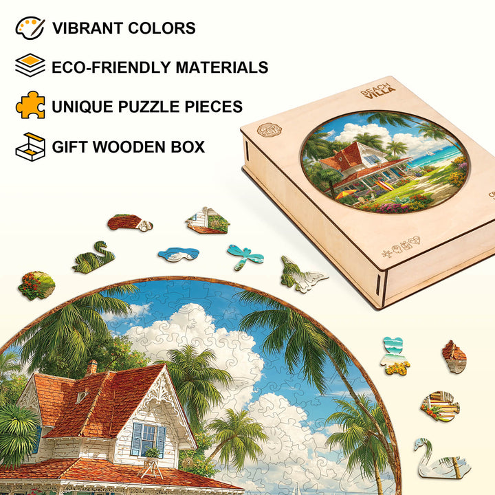 Beach Villa Wooden Jigsaw Puzzle