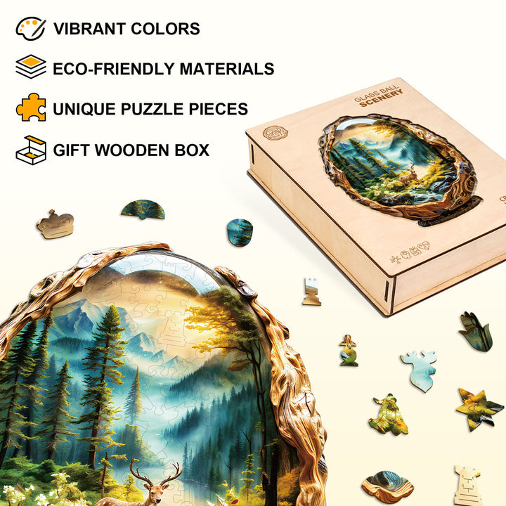 Glass ball scenery Wooden Jigsaw Puzzle