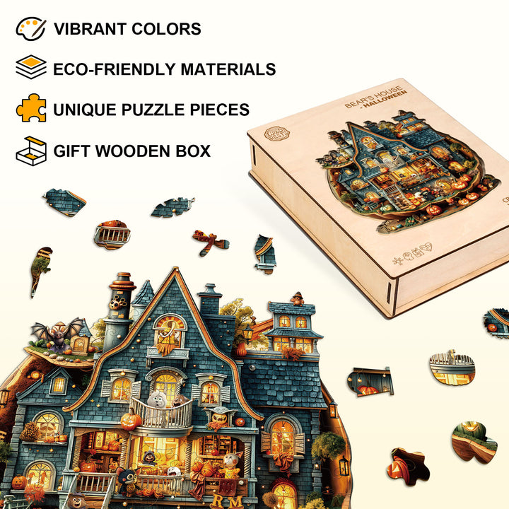Bear's House - Halloween Wooden Jigsaw Puzzle