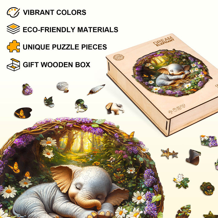 Dream Elephant Wooden Jigsaw Puzzle