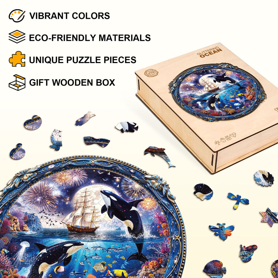 Glittering Ocean Wooden Jigsaw Puzzle