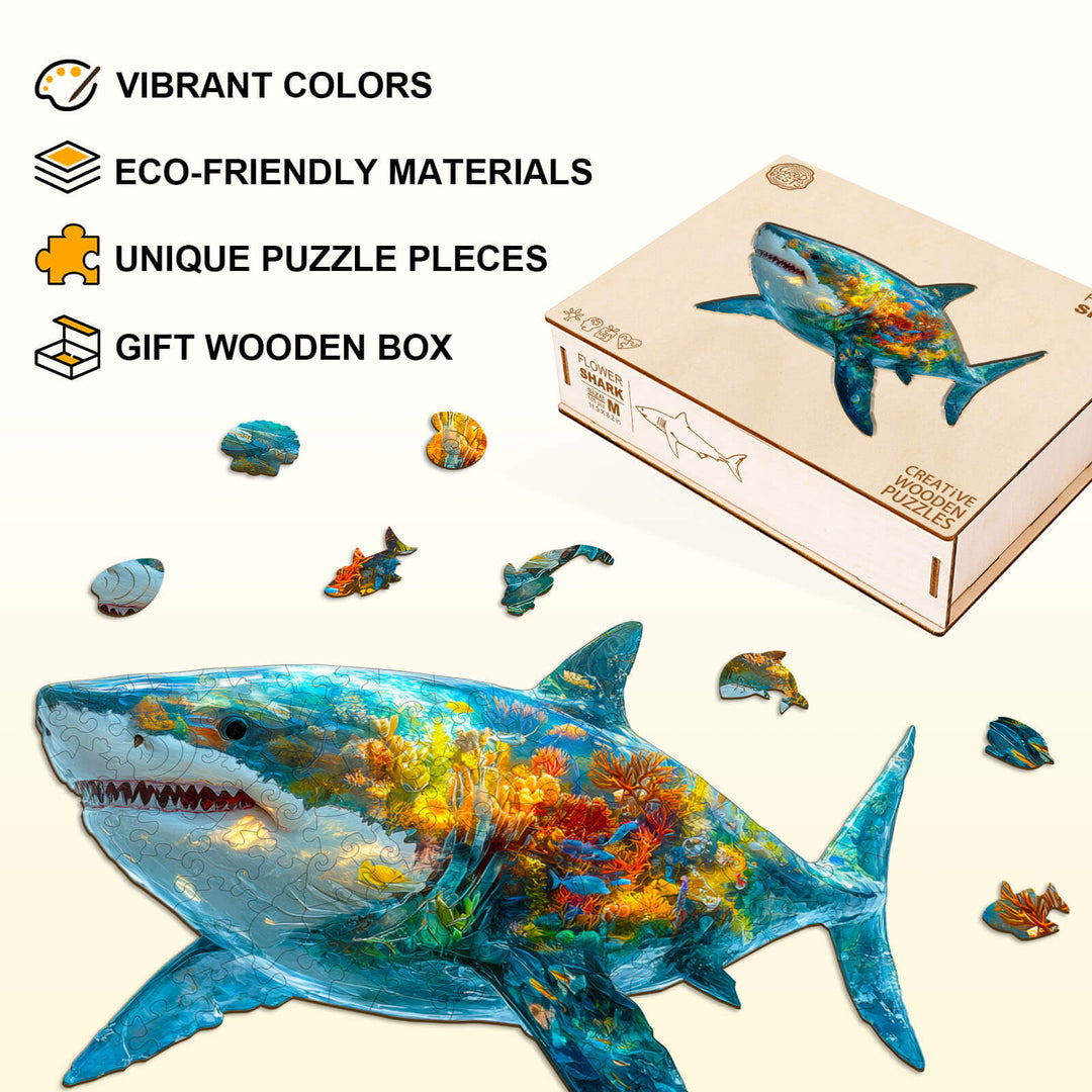 Flower Shark Holz-Puzzlespiel