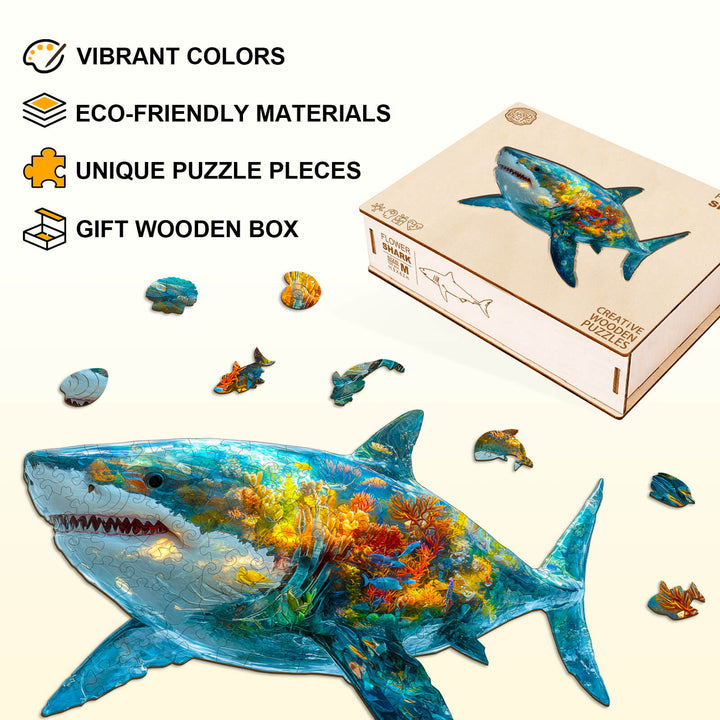 Flower Shark Holz-Puzzlespiel