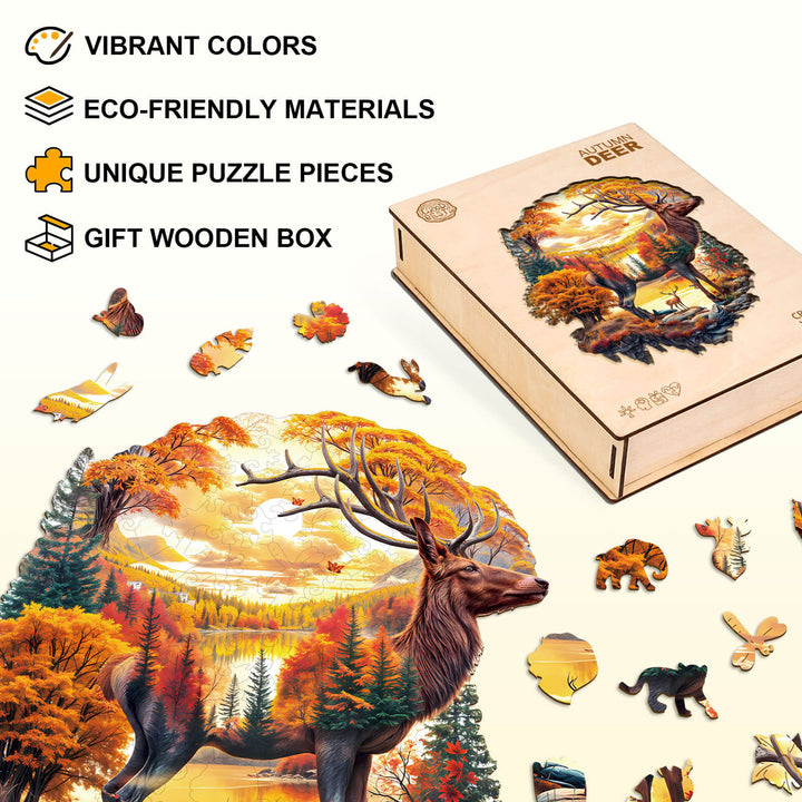 Autumn Deer Wooden Jigsaw Puzzle