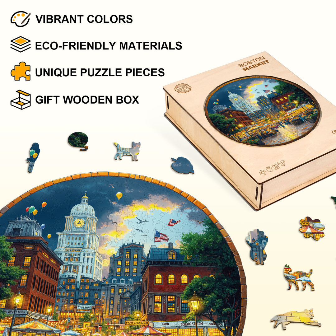 Bonston Market Wooden Jigsaw Puzzle