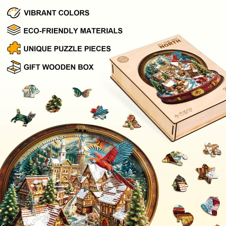all the way north Wooden Jigsaw Puzzle