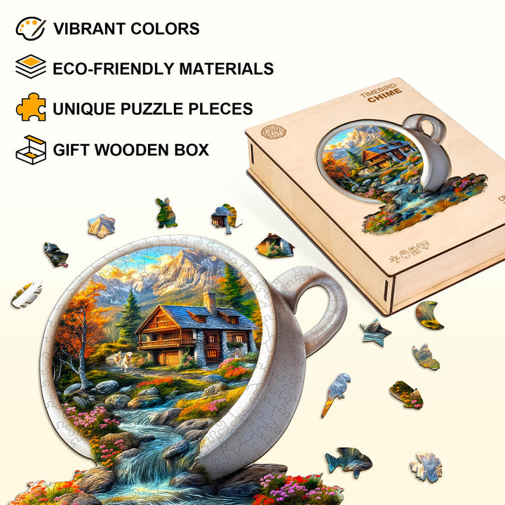 Cup of Serenity Wooden Jigsaw Puzzle