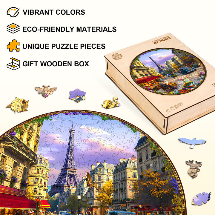 Street scenes of Paris Wooden Jigsaw Puzzle