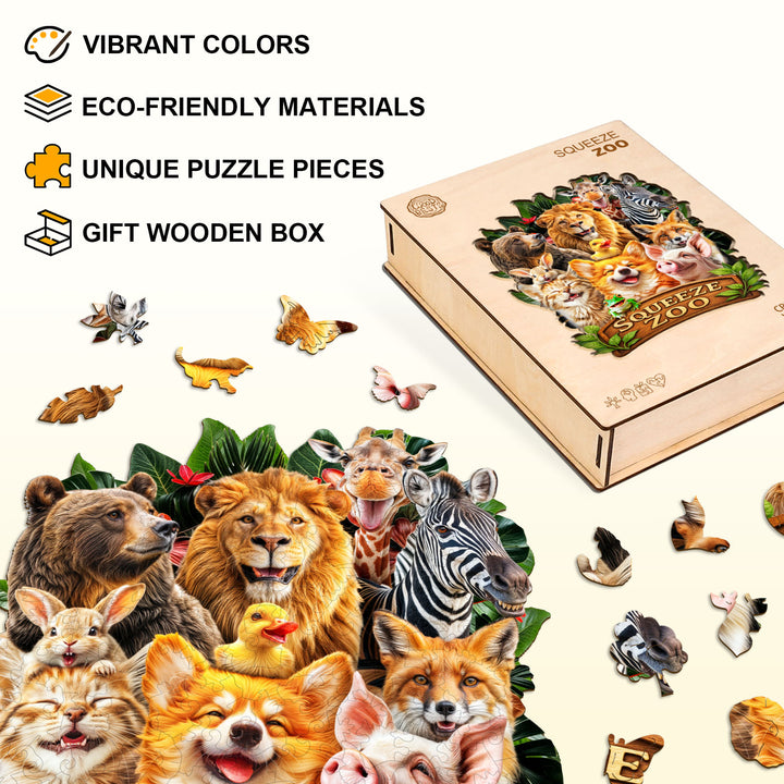 Squeeze Zoo Wooden Jigsaw Puzzle
