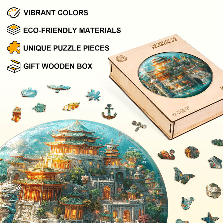 Unterwasser-Drachenpalast Holz-Puzzlespiel