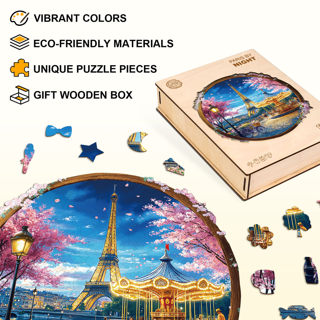 Paris by Night Wooden Jigsaw Puzzle