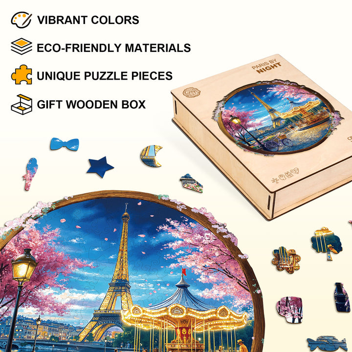 Paris by Night Wooden Jigsaw Puzzle