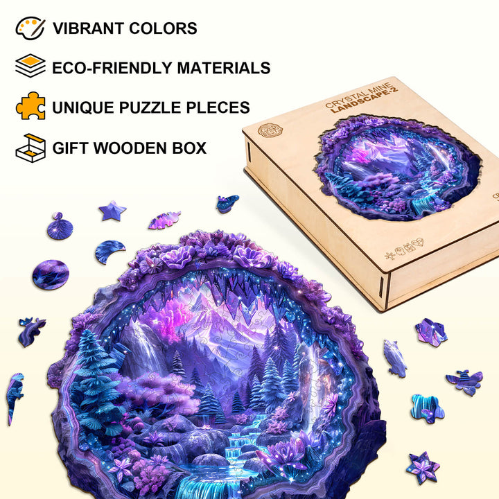 Crystal mine landscape-2 Wooden Jigsaw Puzzle