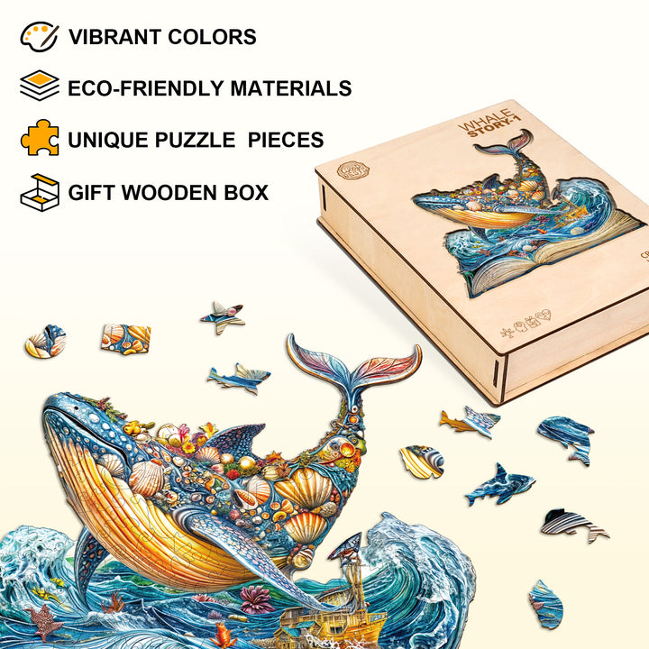 Puzzle en bois Histoire de la baleine-1