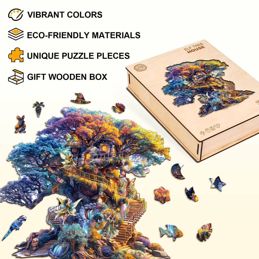 Puzzle en bois Elf Tree House