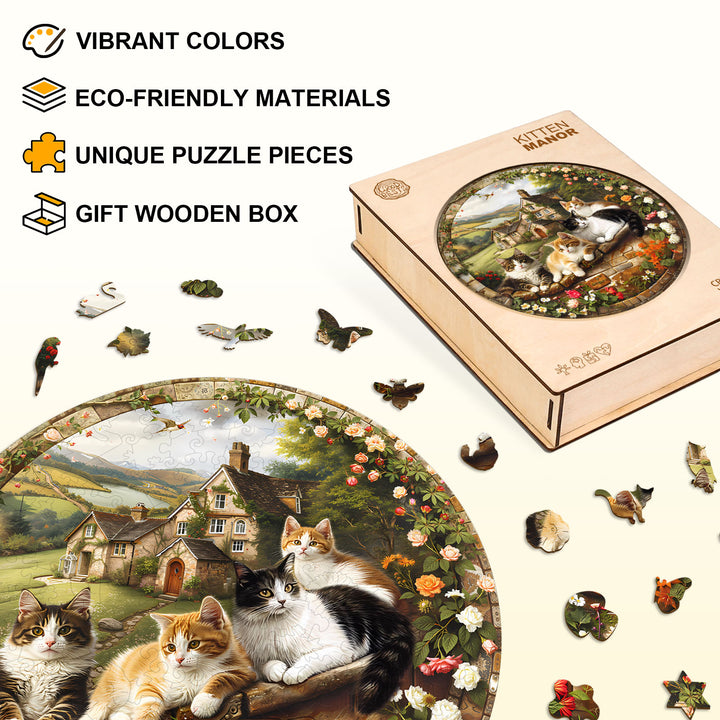 Kitten Manor Wooden Jigsaw Puzzle