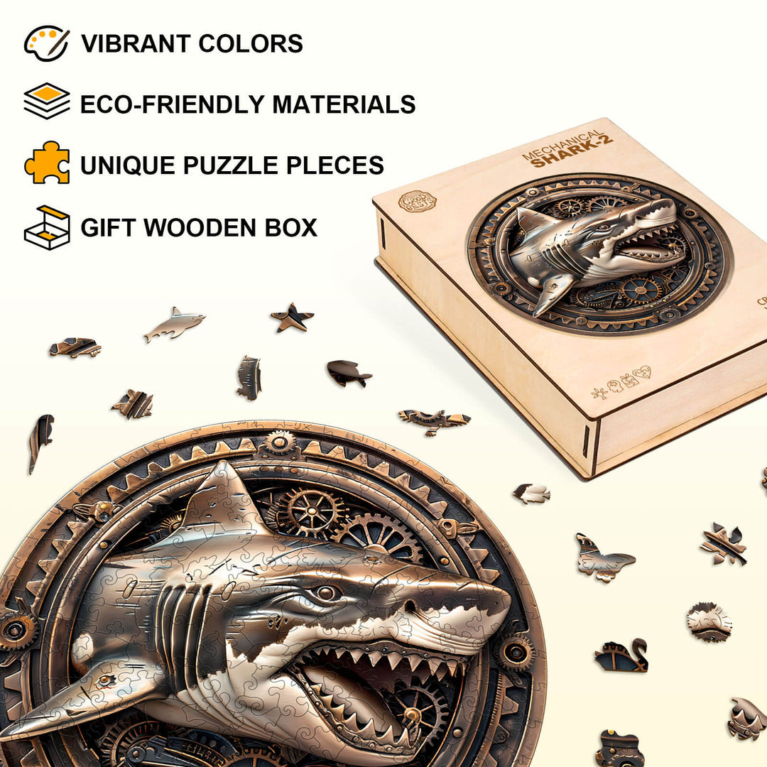 Mechanical Shark-2 Wooden Jigsaw Puzzle